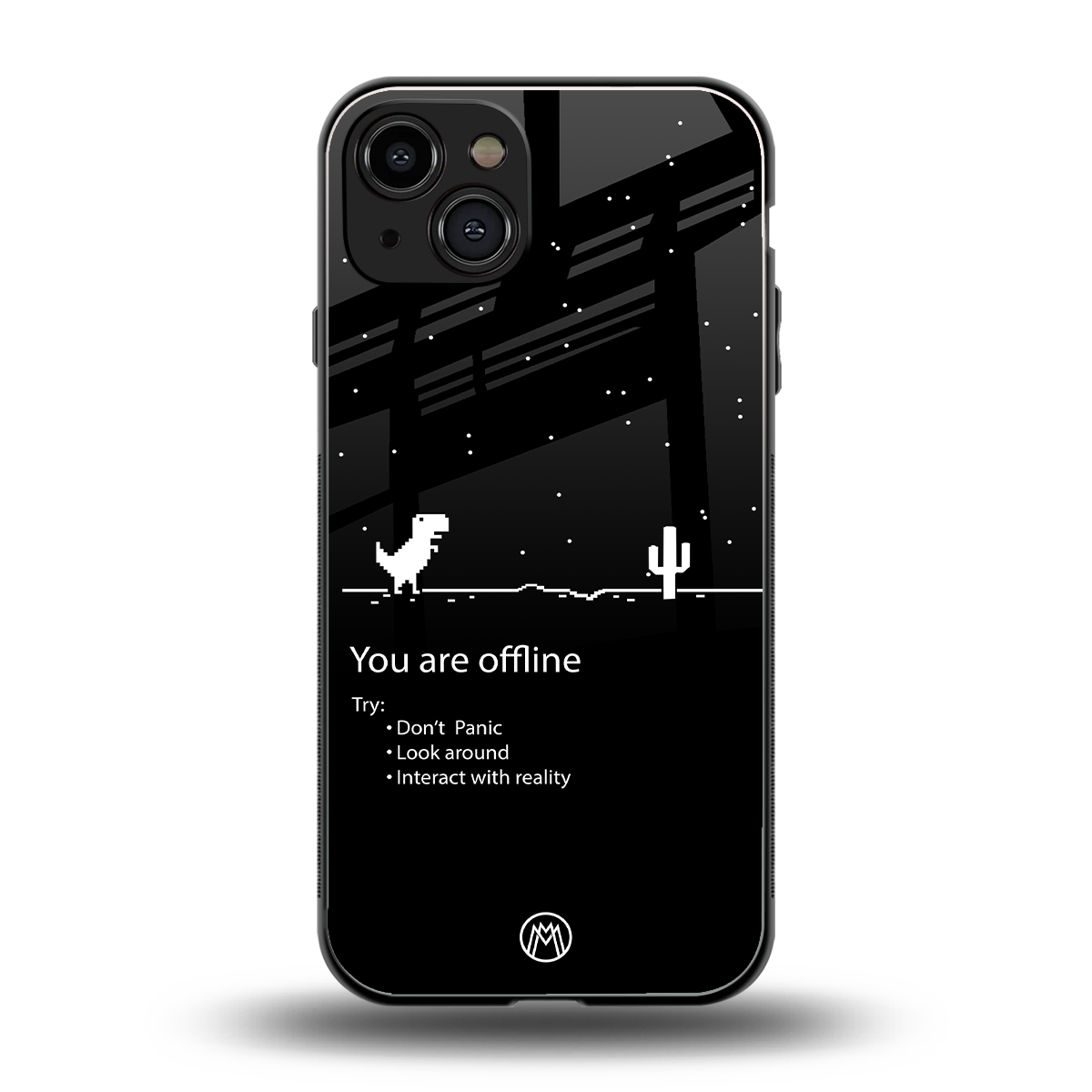 you are offline back phone cover | glass case for iphone 15