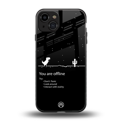 you are offline back phone cover | glass case for iphone 15
