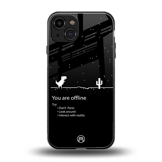 you are offline back phone cover | glass case for iphone 15