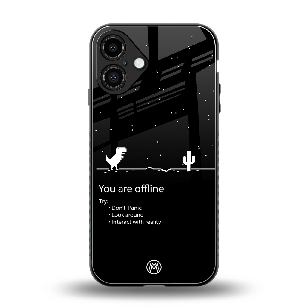 you are offline back phone cover | glass case for iphone 16 plus