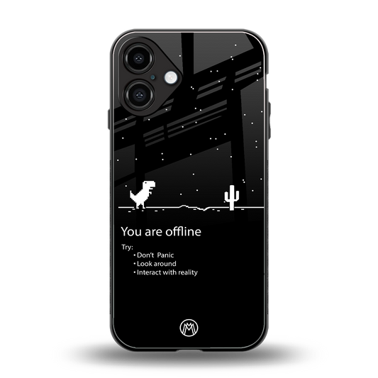 you are offline back phone cover | glass case for iphone 16 plus