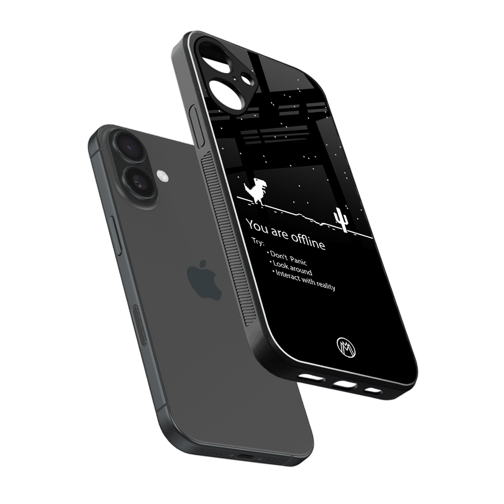 you are offline back phone cover | glass case for iphone 16 plus