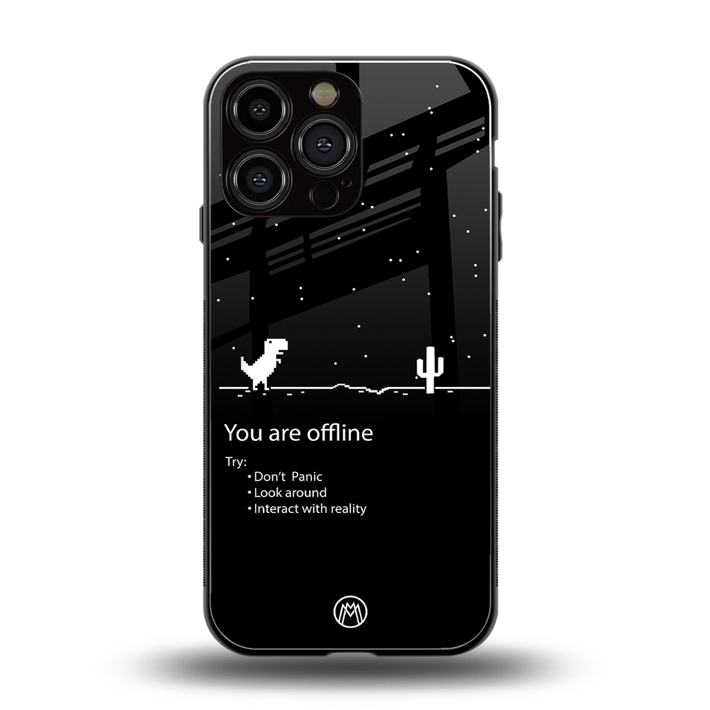 you are offline back phone cover | glass case for iphone 16 pro max