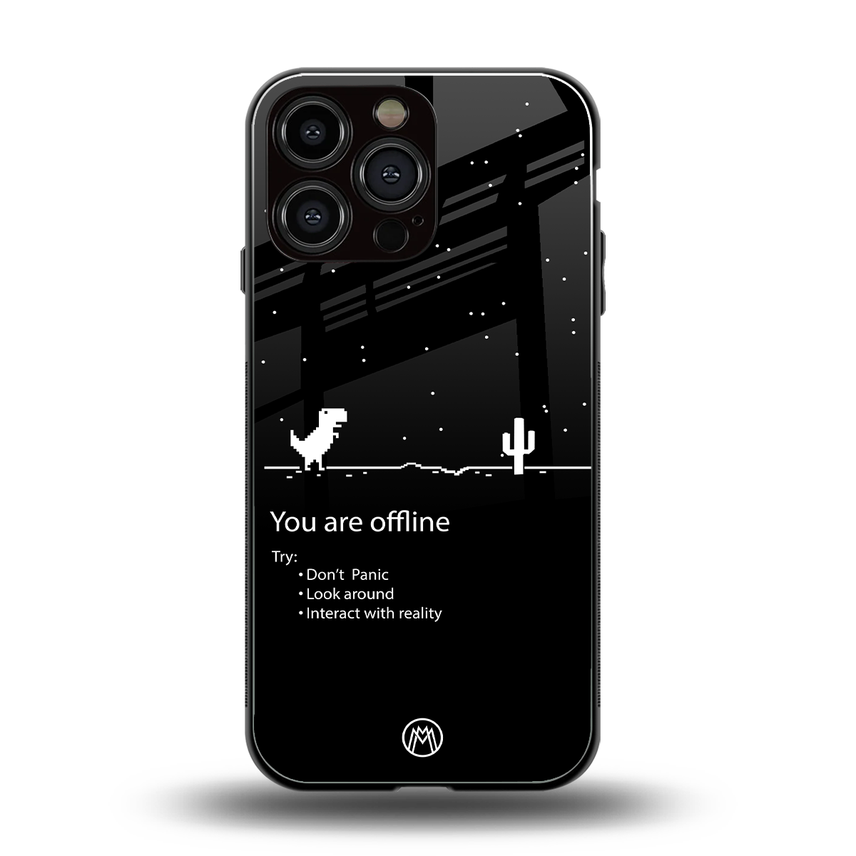 you are offline back phone cover | glass case for iphone 16 pro max