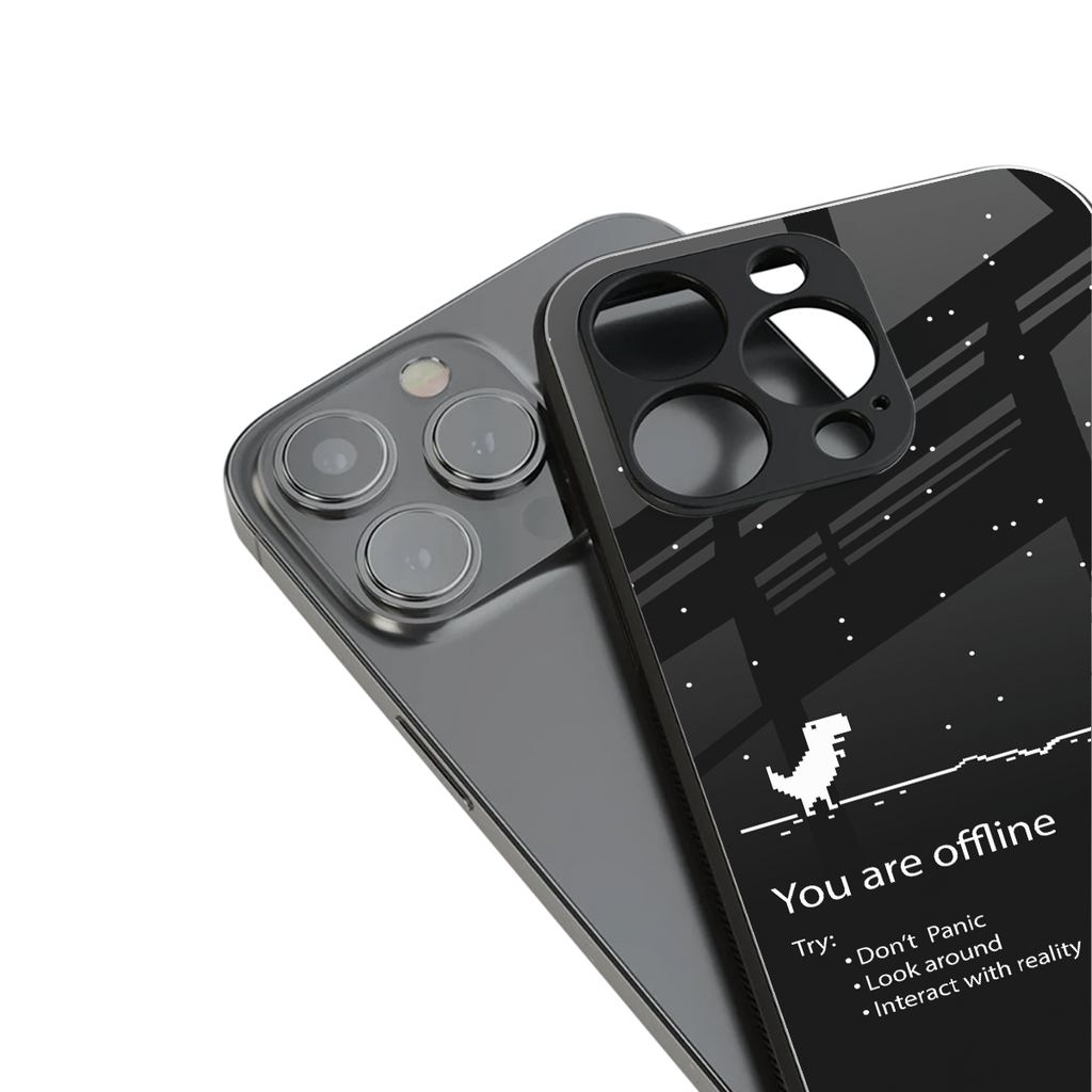 you are offline back phone cover | glass case for iphone 13 mini