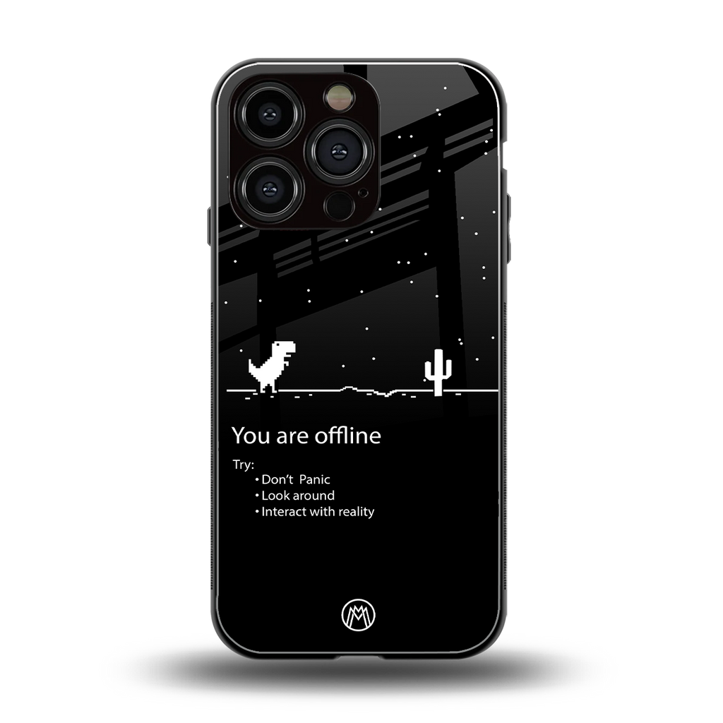 you are offline back phone cover | glass case for iphone 16 pro