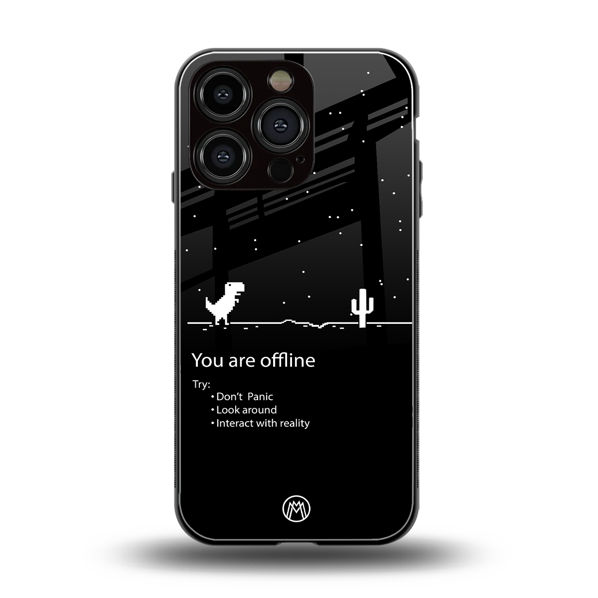 you are offline back phone cover | glass case for iphone 16 pro