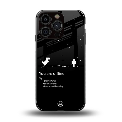 you are offline back phone cover | glass case for iphone 16 pro