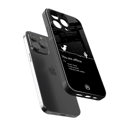 you are offline back phone cover | glass case for iphone 16 pro