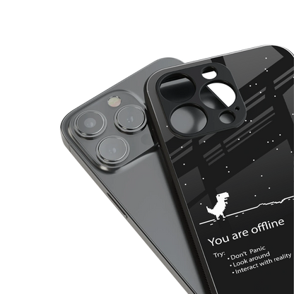 you are offline back phone cover | glass case for iphone 16 pro