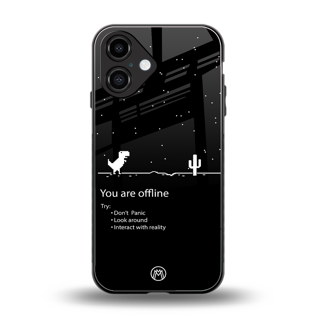 you are offline back phone cover | glass case for iphone 16