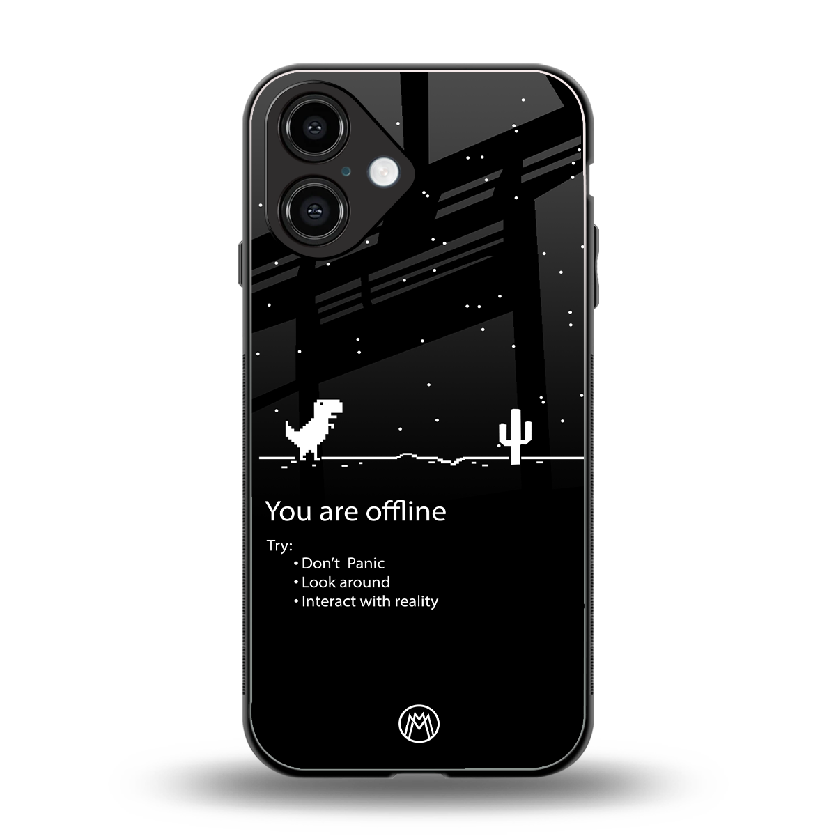 you are offline back phone cover | glass case for iphone 16
