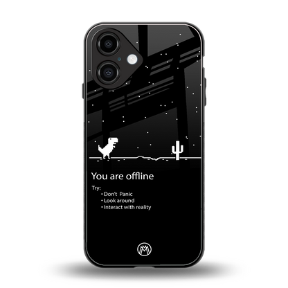 you are offline back phone cover | glass case for iphone 16