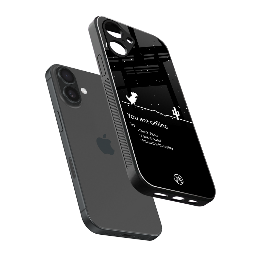 you are offline back phone cover | glass case for iphone 16