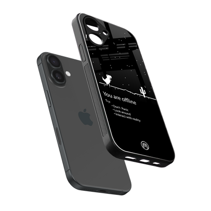 you are offline back phone cover | glass case for iphone 16