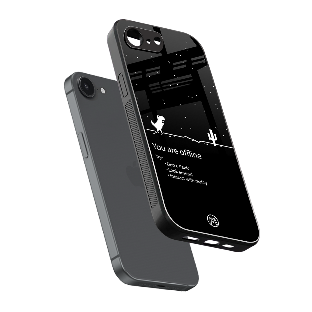 you are offline back phone cover | glass case for iphone 16e