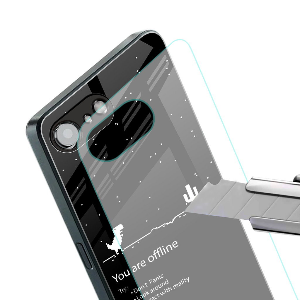 you are offline back phone cover | glass case for iphone 16e