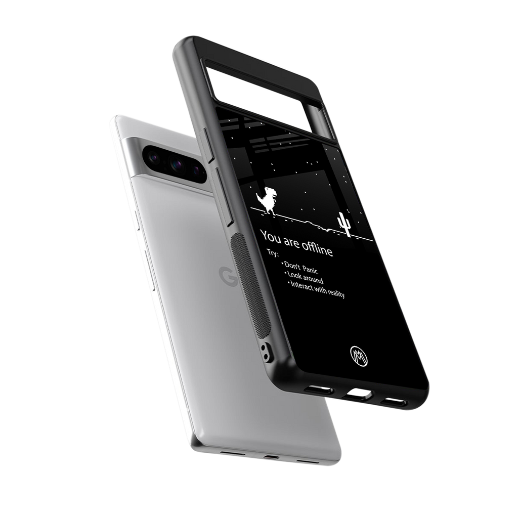 you are offline back phone cover | glass case for google pixel 8 pro