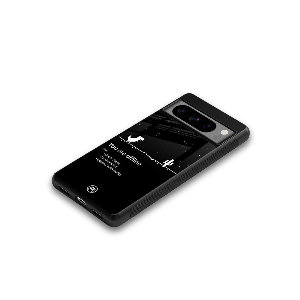 you are offline back phone cover | glass case for google pixel 8 pro