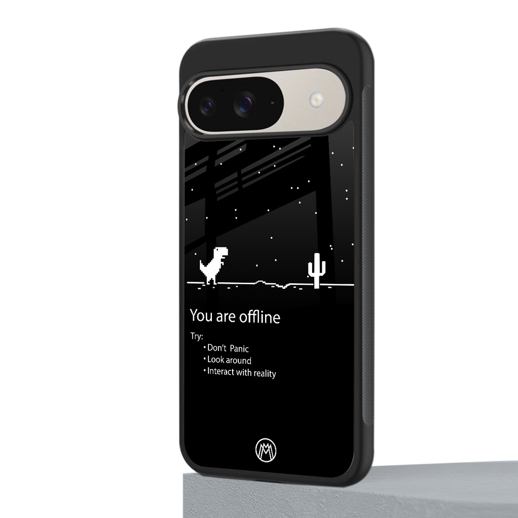 you are offline back phone cover | glass case for google pixel 9