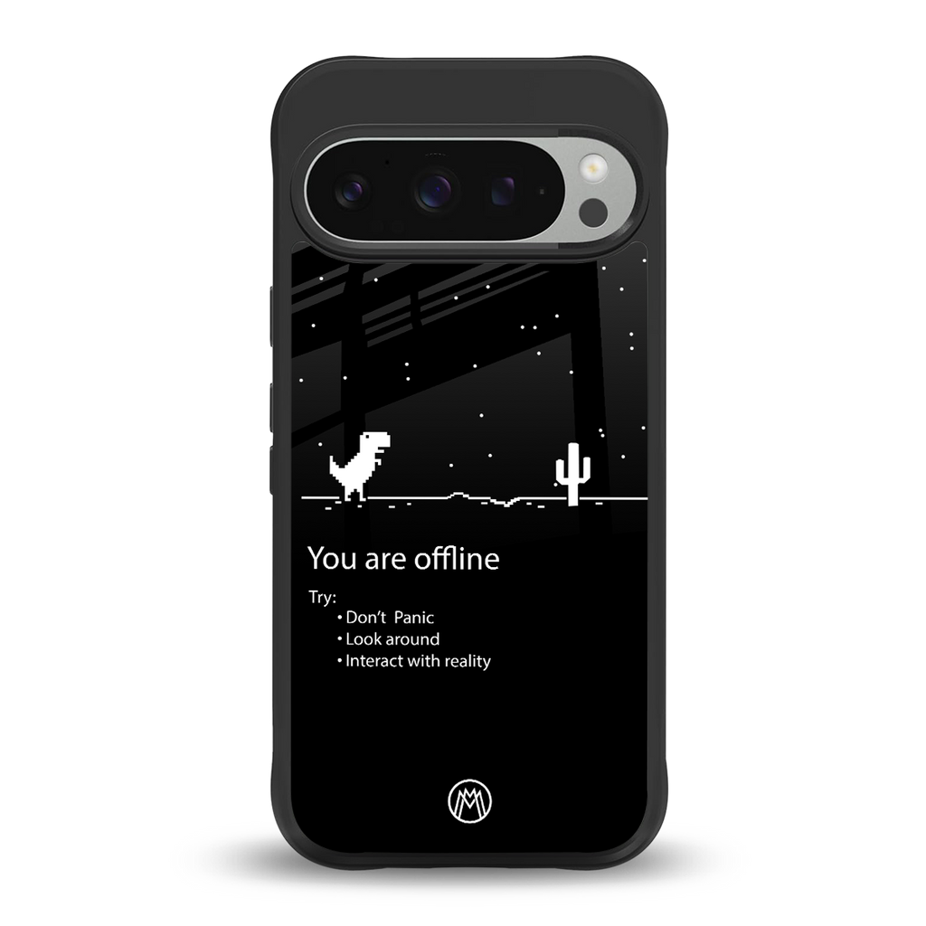 you are offline back phone cover | glass case for google pixel 9 pro