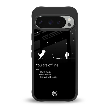 you are offline back phone cover | glass case for google pixel 9 pro xl