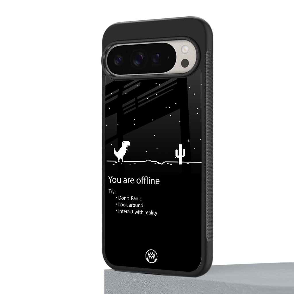 you are offline back phone cover | glass case for google pixel 9 pro xl