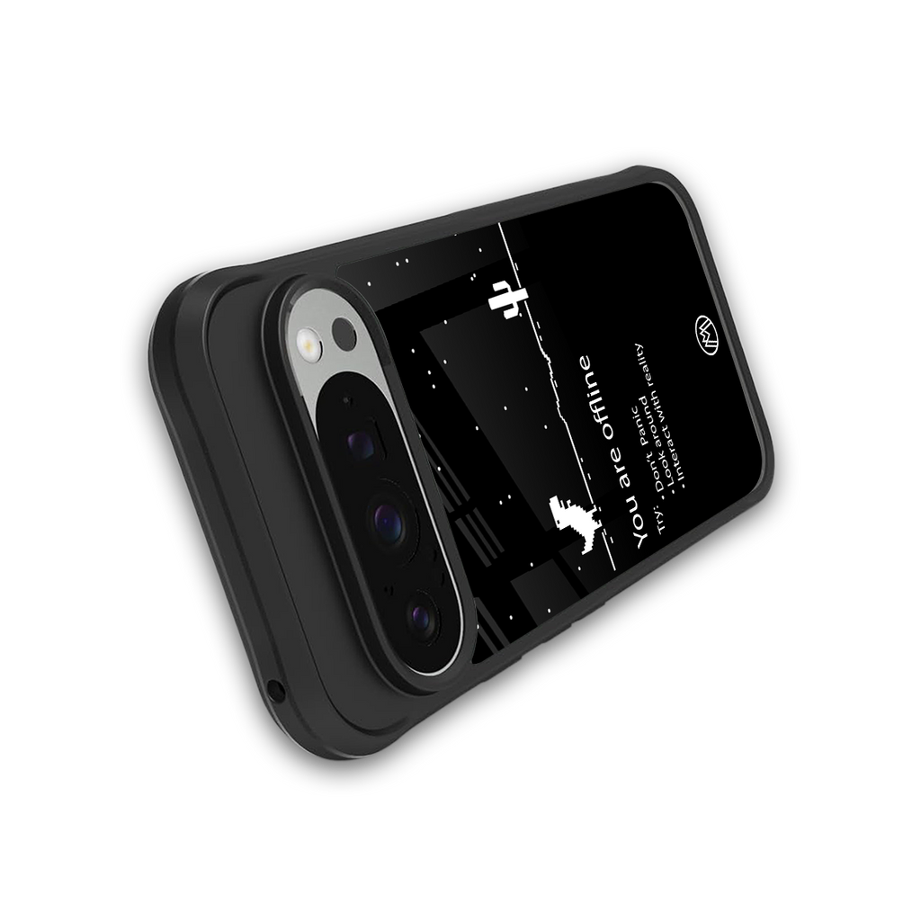 you are offline back phone cover | glass case for google pixel 9 pro
