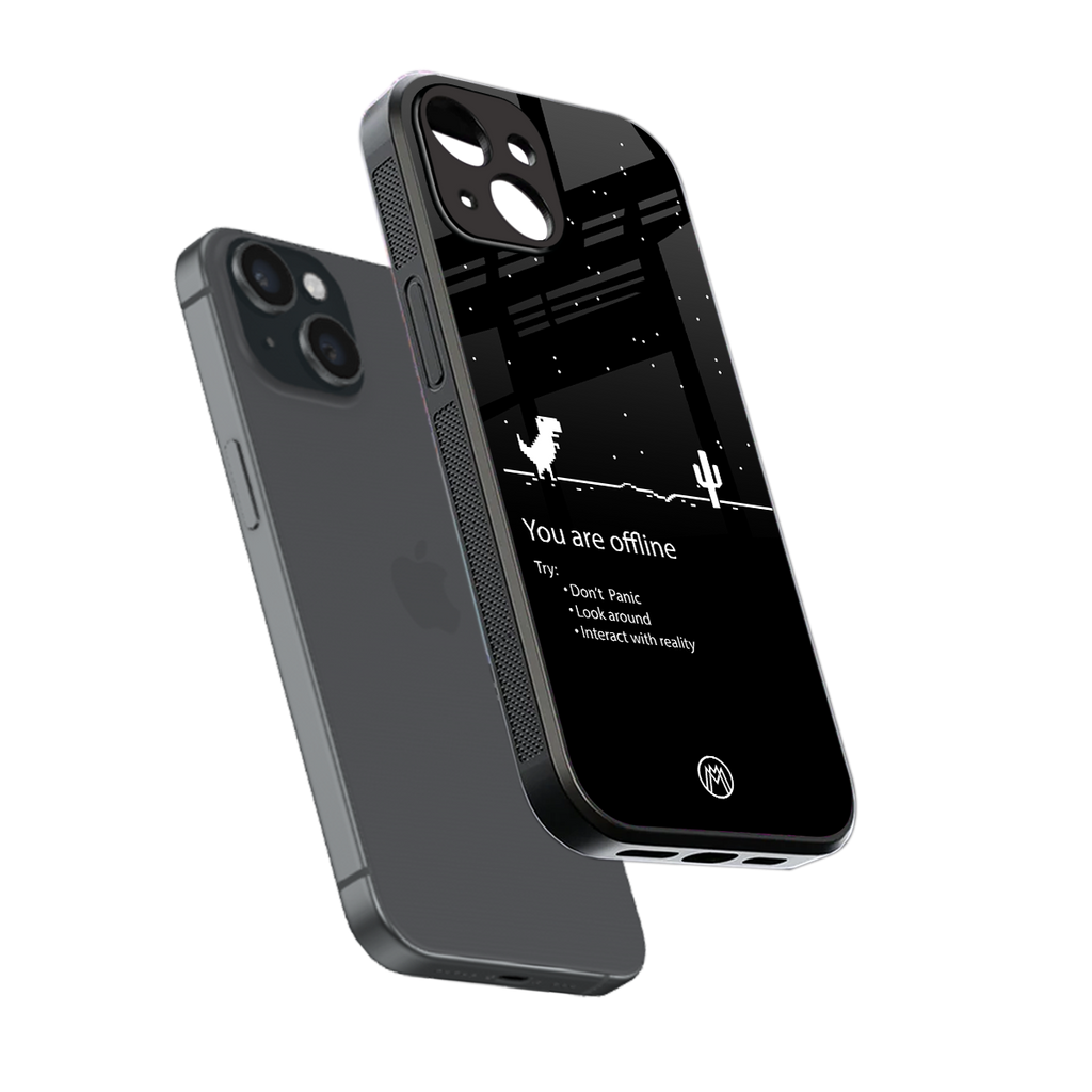 you are offline back phone cover | glass case for iphone 15