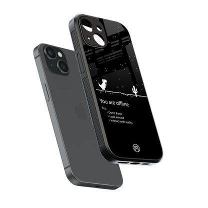 you are offline back phone cover | glass case for iphone 14