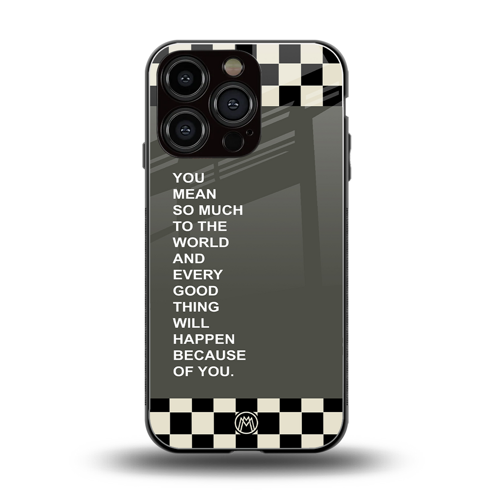 you mean so much to the world back phone cover | glass case for iphone 16 pro