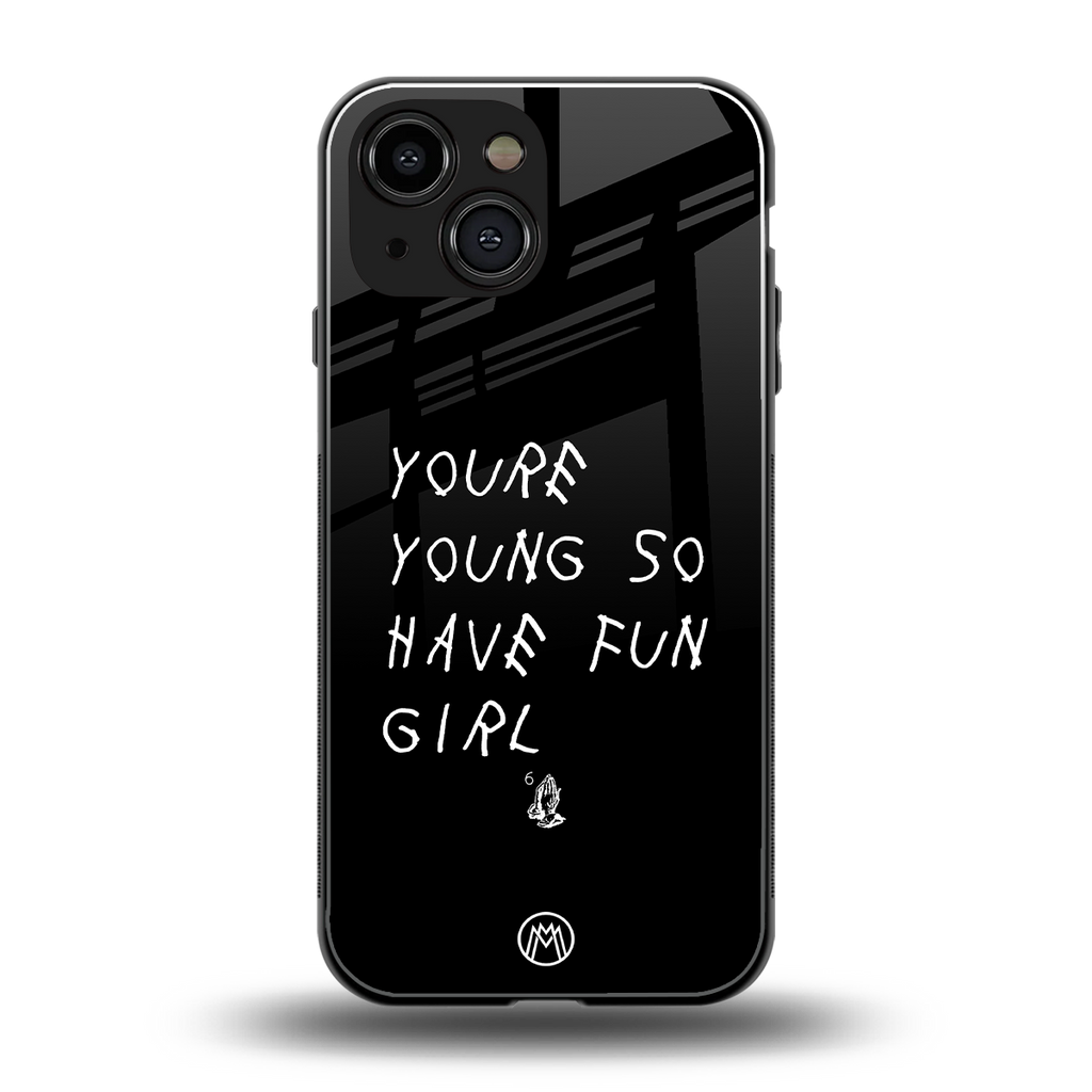 you are young back phone cover | glass case for iphone 13 mini