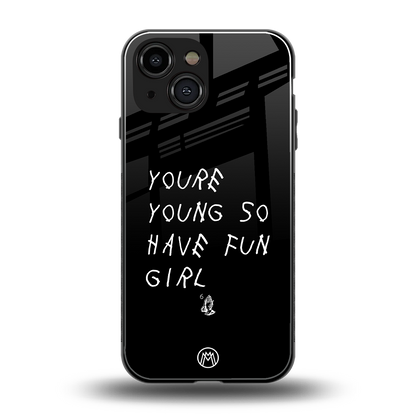 you are young back phone cover | glass case for iphone 13 mini