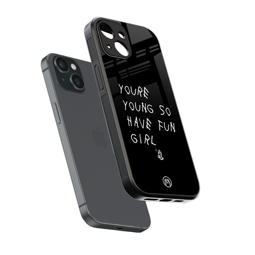 you are young back phone cover | glass case for iphone 13 mini