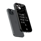 you are young back phone cover | glass case for iphone 13 mini