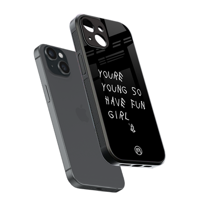 you are young back phone cover | glass case for iphone 13 mini