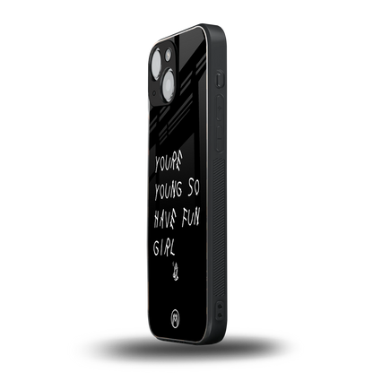 you are young back phone cover | glass case for iphone 13 mini