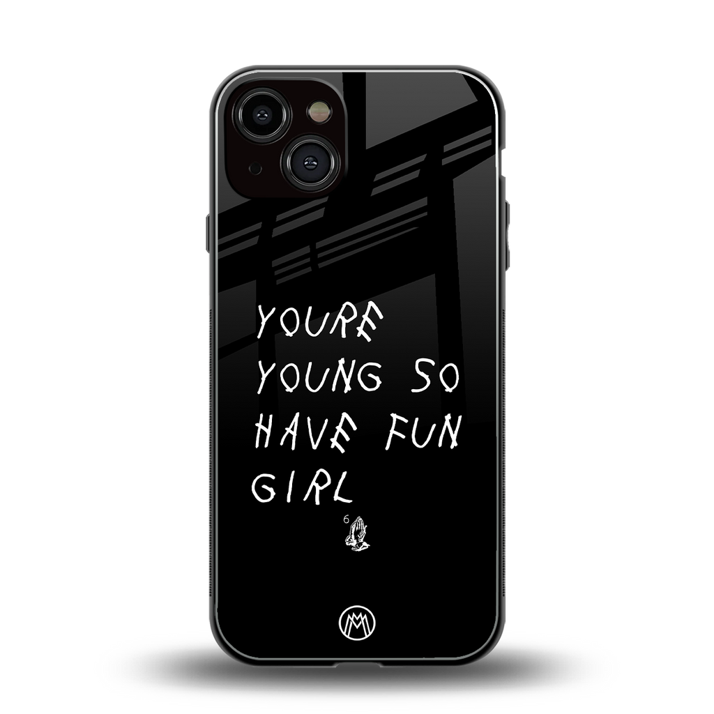 you are young back phone cover | glass case for iphone 13