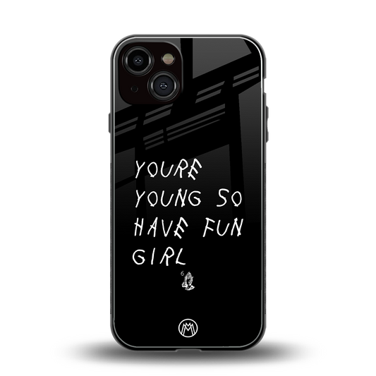 you are young back phone cover | glass case for iphone 13