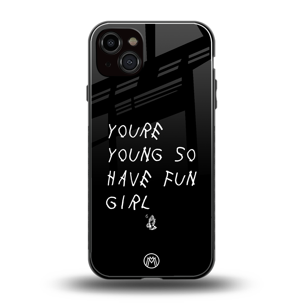 you are young back phone cover | glass case for iphone 15 plus