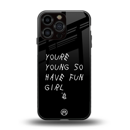 you are young back phone cover | glass case for iphone 14 pro max