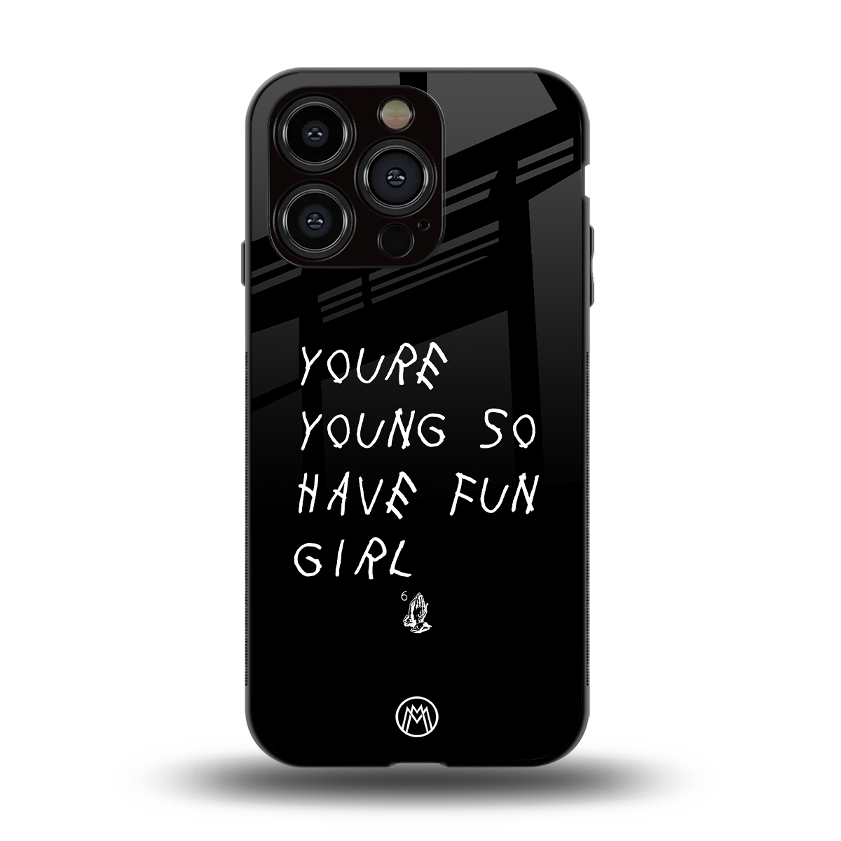 you are young back phone cover | glass case for iphone 15 pro