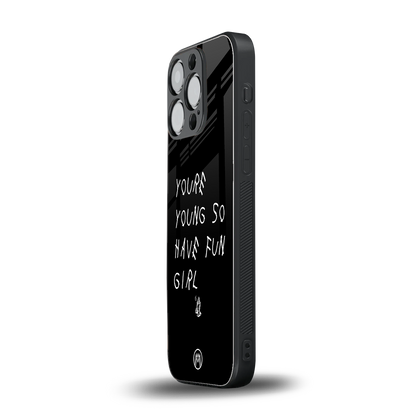 you are young back phone cover | glass case for iphone 14 pro