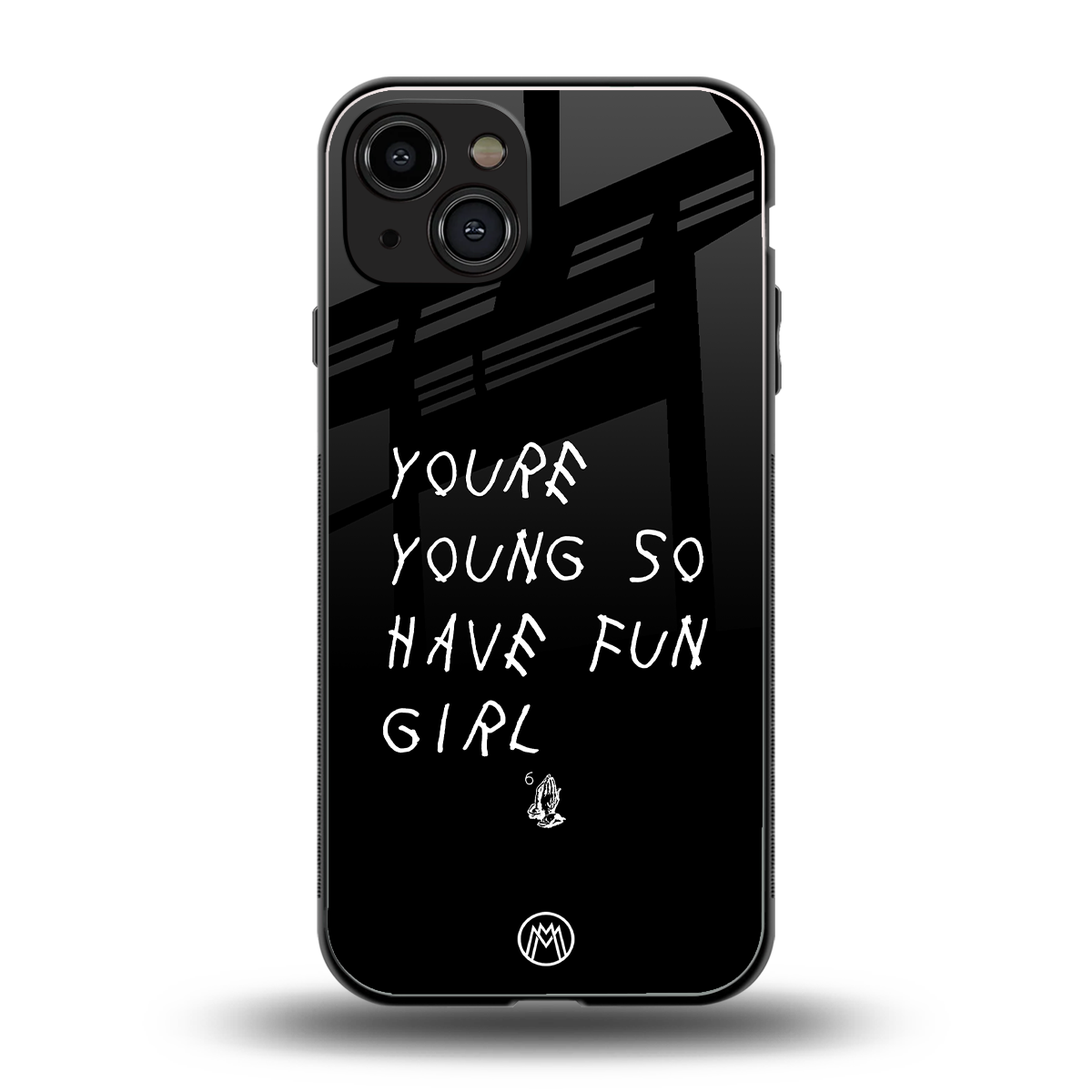 you are young back phone cover | glass case for iphone 15