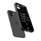 you are young back phone cover | glass case for iphone 16 plus