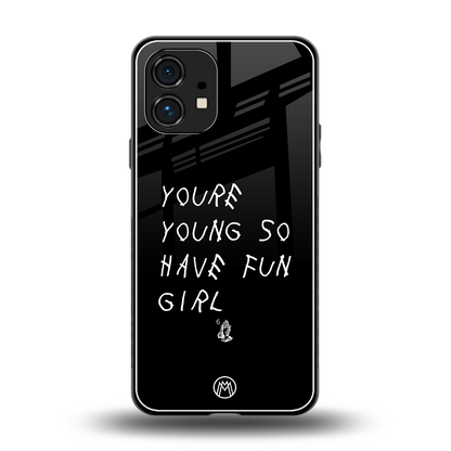 you are young back phone cover | glass case for nothing phone 1