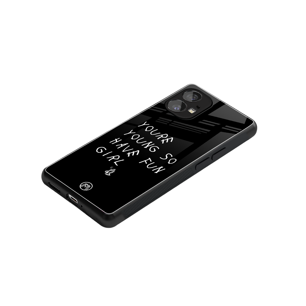 you are young back phone cover | glass case for nothing phone 1