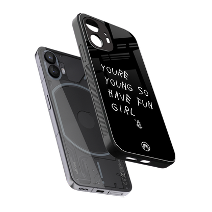 you are young back phone cover | glass case for nothing phone 2