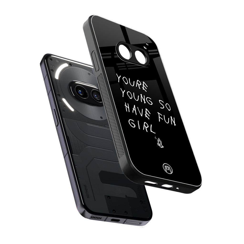 you are young back phone cover | glass case for nothing phone 2a
