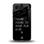 you are young back phone cover | glass case for oneplus nord 4